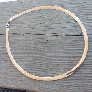 14k Gold And 925 Sterling Silver Reversible Omega Necklace